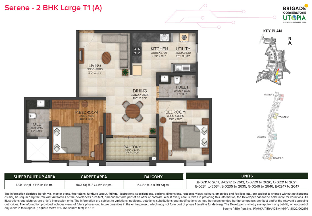 Brigade Utopia 3 BHK Floor Plan