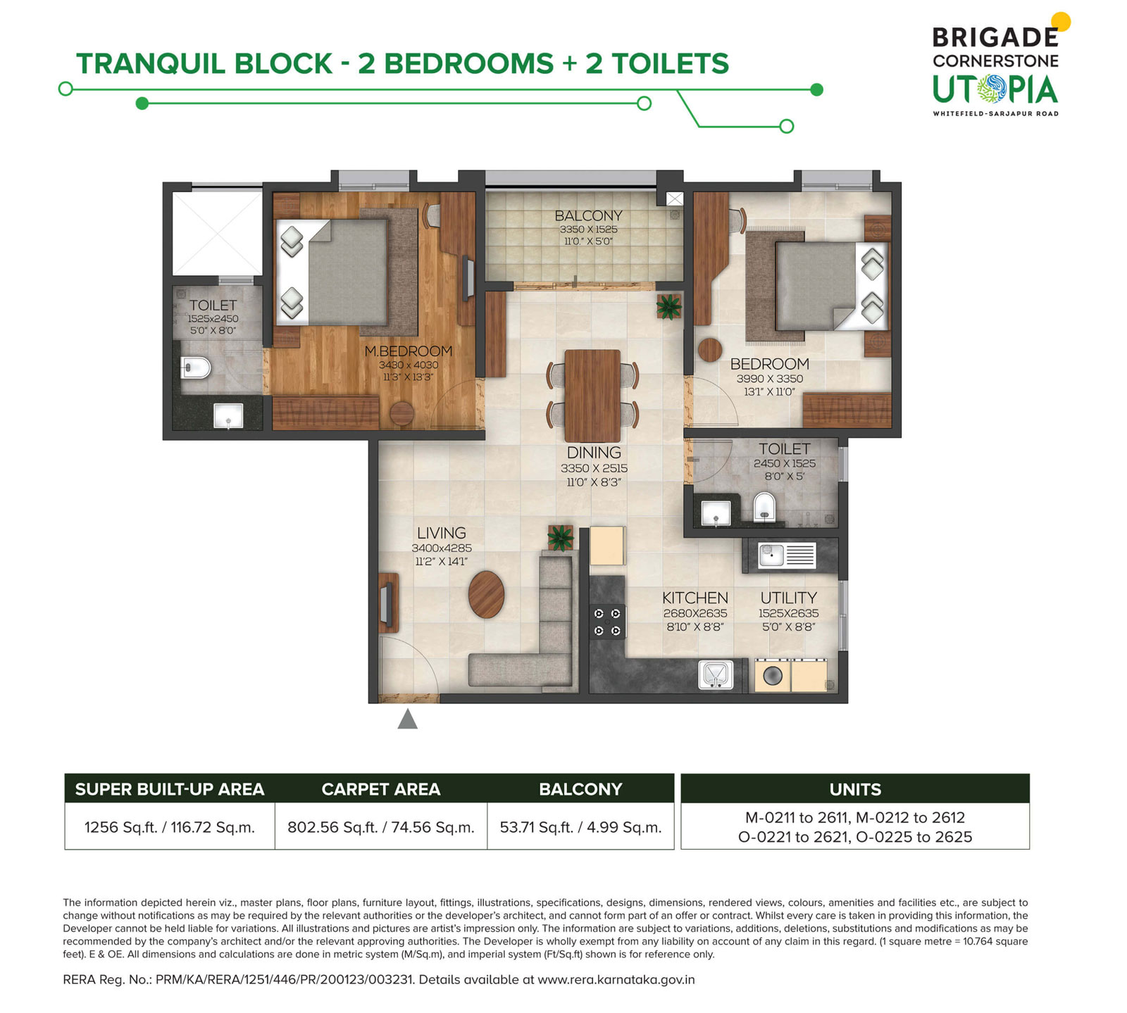 Brigade Utopia 3 BHK Floor Plan